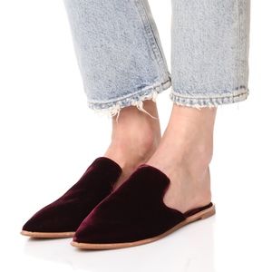 Madewell Gemma Burgundy Velvet Mules